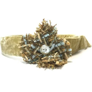 Women's Belt Brown Small-Medium VTG Velvet D Ring Floral Dress Casual Ladies - Picture 1 of 12