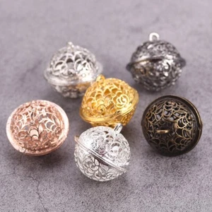 2pcs 25mm Hollow Metal Pendant Jingle Tinkle Bells Pendants Connectors Beads - Picture 1 of 12