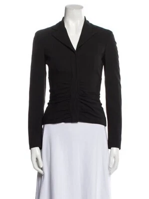 prada authentic Solid Black Long Sleeve Zip Up Blazer Jacket 38 2 Xs - Image 1 of 4