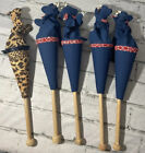 Set of 5 Fabric Pop Up Puppet Animals On Wooden Stick Cone Toys 15.5”