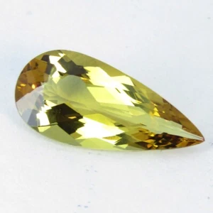 Piedra preciosa suelta con forma de pera de berilo amarillo heliodor natural de 5,19 quilates de Brasil - Imagen 1 de 6
