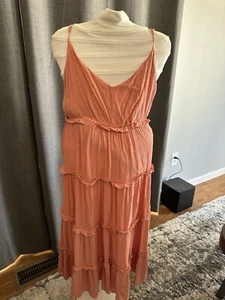 Mod On Trend Dress Women’s Size Large Orange Straps And Tie In Back - Picture 1 of 6