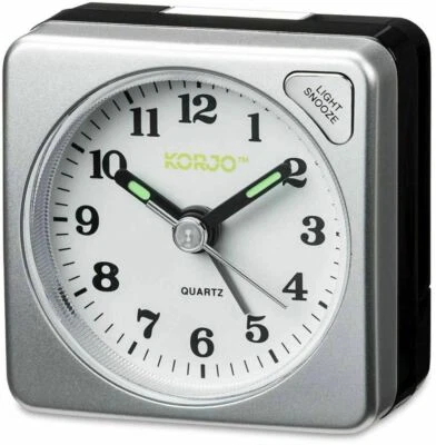 Analog Alarm Clock Quartz Table Non Ticking Battery Operated Silent Snooze Clock - Image 1 of 4