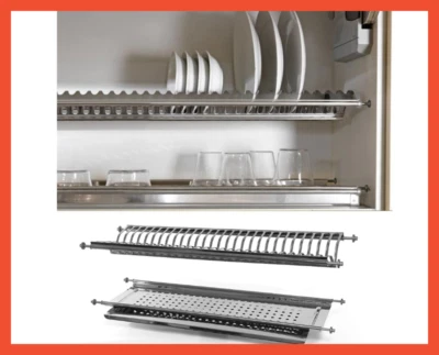 Scolapiatti da Cucina Colapiatti Incasso Acciaio Inox 76 86 cm per Pensili - Immagine 1 di 3