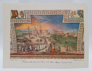 Traslazione della salma di S. Pio V - Biblioteca Vaticana stampa riproduzione - Picture 1 of 2