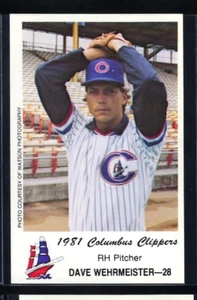 1981 Columbus Clippers Police Minor League #28 - Dave Wehrmeister - Yankees de Nueva York - Imagen 1 de 2