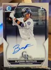 2023 Bowman Chrome Bladimir Restituyo On Card 1rst Bowman Base Autograph
