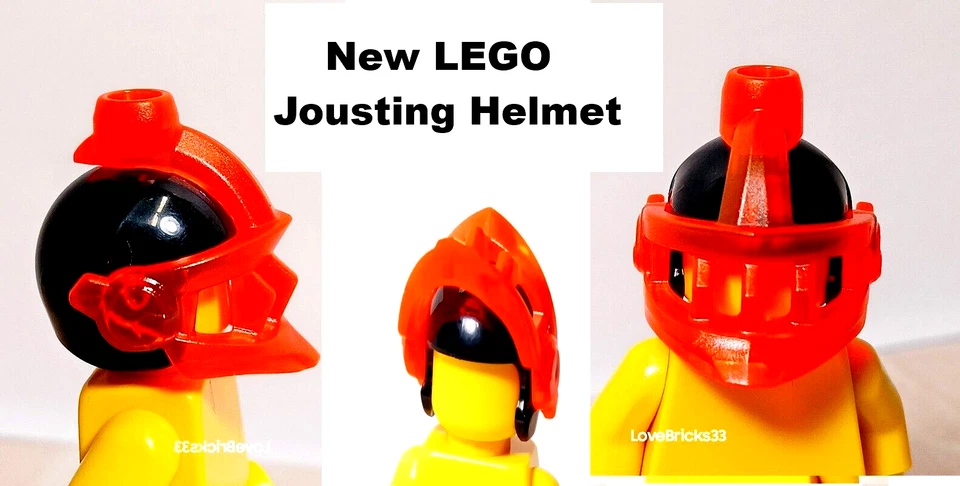 New LEGO Kingdoms Knight JOUSTING Helmet Neon Trans Orange Grille Face Guard - Image 1 of 1