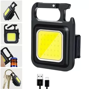 2X 2-Packs (4) USB C Rechargeable Keychain Lights COB LED Magnetic Bottle Opener - Picture 1 of 1