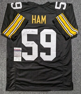 PITTSBURGH STEELERS JACK HAM AUTOGRAPHED SIGNED INSCRIBED JERSEY JSA COA - Image 1 of 3