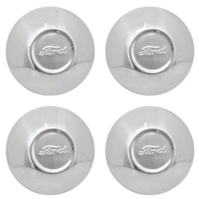 Juego (4) Tapacubos de acero inoxidable Ford Script para tapacubos modelo A 1930-31, con licencia Foto 1 de 4