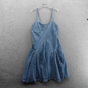 Ralph Lauren Jeans Co Fit Flare Denim Panel Dress 12 Blue Denim Womens Vintage - Imagen 1 de 14