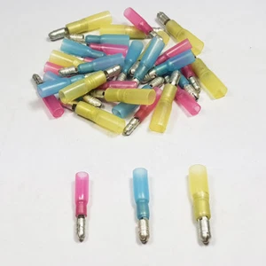 Wärmeschrumpf STECKER KUGEL Terminal Schrumpfverbinder Crimpdraht rot blau gelb - Bild 1 von 13