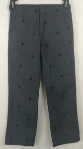NWT Crazy 8 Boy's Dark Gray Pirate Skull Adj Waist Pants Size 7 - Picture 1 of 5