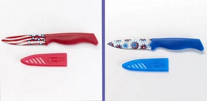 AMERICAN FLAG OR FIREWORKS PARING KNIFE W/SLEEVE FOOD NETWORK 3.5" #foodnetwork - Picture 1 of 6