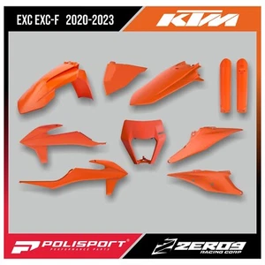 KIT DE PLÁSTICOS KTM PARA AJUSTE EXCELENTE EXC-F 2020-2023 ENDURO INCLUYENDO PROTECTORES DE HORQUILLA NARANJA - Imagen 1 de 2