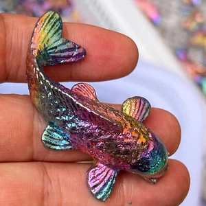 Cuarzo bismutosmaltita natural de 2" tallado a mano cristal de pez regalo de curación 1 pieza - Imagen 1 de 5