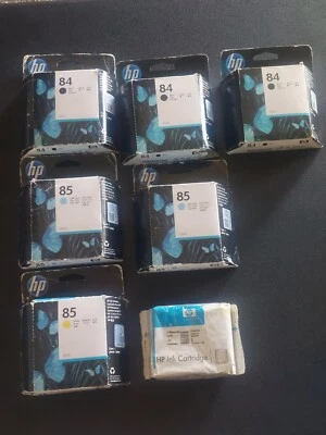 2014/6 GENUINE SET 7 HP #84/85 INKS DESIGNJET 90 130 C5016A C9427A-C9428A-C9429A - Image 1 of 4