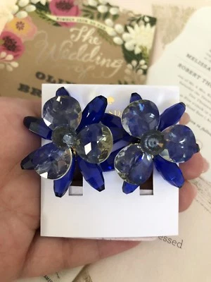 Pendientes Kate Spade 1.2" Largo Chapado en Oro 14K ¡Muy Buen Regalo! Azul marino NUEVO $98 Foto 1 de 4