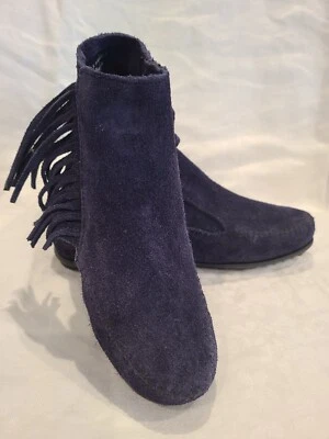 Botín con flecos Minnetonka talla 7,5 azul Foto 1 de 4