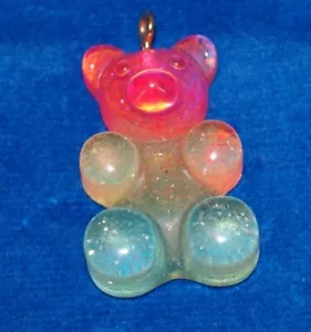 Set of 12 Sparkly Glittery Gummy Bear Charm Craft Findings Fast Shipping - Picture 1 of 3