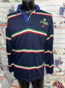Rugby Italy 6 Nations Rugby Shirt Adults Large O’Neills Dark Blue Striped 🏉 - Picture 1 of 9