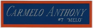 CARMELO ANTHONY OKC THUNDER NAMEPLATE AUTOGRAPH Signed Basketball-JERSEY-PHOTO - Picture 1 of 3