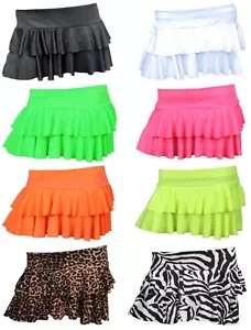 Ladies Girls Neon RARA Mini Short Skirt Dance Club  Women Skirts Sizes S - XXXL - Picture 1 of 11