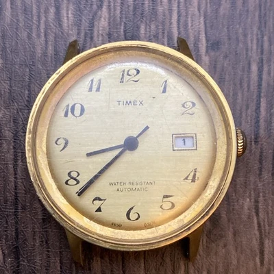 Винтажные мужские автоматические часы Timex Viscount 36 мм золотистые рабочие - Изображение 1 из 4