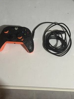 Xbox PDP 049-012 Wired Controller Orange And Black With Wire Tested And Works - Image 1 of 4