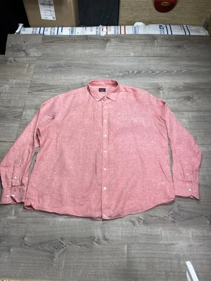 Untuckit Shirt Mens 3XL Red Long Sleeve Linen Blend Button Up Casual Collared - Image 1 of 4