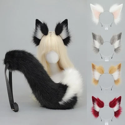 Animal Ears Fox Headband Furry Ears&tail Lolita Anime Cosplay Prop Halloween