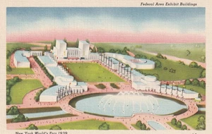 Vintage Postcard New York World's Fair 1939, Federal Area Exhibit Buildings - Picture 1 of 2