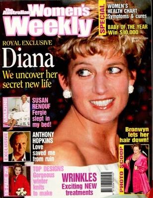 Australian Women's Weekly - March 1994 - Diana, Anthony Hopkins + Rachel Hunter - Image 1 of 3