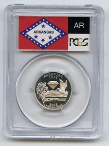 2003 S 25C Silver Arkansas Quarter PCGS PR69DCAM - Picture 1 of 2