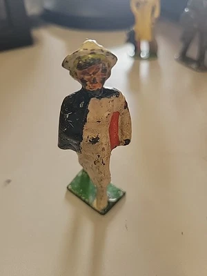 Vintage Barclay Manoil Lead Wound Military Female Field Nurse W Blue Cloak - Image 1 of 4