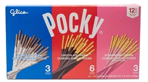 Glico Pocky Biscuit Sticks 3 Geschmacksrichtungen Sorte, 1,41 Unze (12er Pack) - Bild 1 von 5