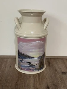 Vintage handbemalte Milchkanne 19” x 11” Bauernhaus Scheune Eingang Dekor - Bild 1 von 11