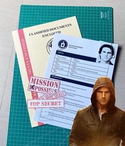 Réplica Misión Imposible Agente Perfil Documento Película Accesorios Colección - Imagen 1 de 10