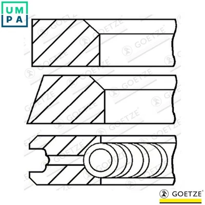 4x PISTON RING KIT 08-743100-00 STD FOR OM604.910/912 2.2L OM601.940/970 2.3L - Image 1 of 4