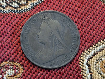 1896 Bronze Half Penny United Kingdom Queen Victoria Coin - Image 1 of 2