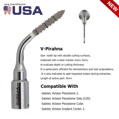 Ninja Dental Ultrasonic Extraction Tip fit Acteon Piezotome 2 Cube Solo LED