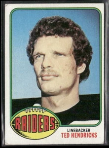 Tarjeta de fútbol americano Ted Hendricks 1976 Topps #76 Oakland Raiders - Imagen 1 de 2
