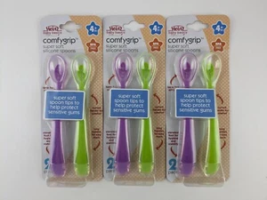 3 x Heinz Baby Spoons Comfy Grip Super Soft Silicone 4+ Months BPA Free NEW - Picture 1 of 3