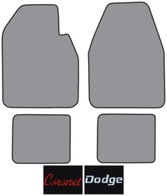 Dodge Coronet 1965 4 velocidades bucle alfombra logotipo alfombrilla 4 piezas Foto 1 de 2