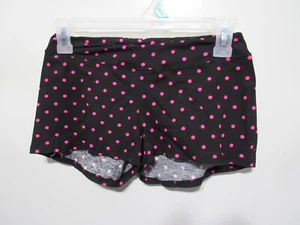 New One Blonde One Brunette Shorts Size M Juniors Black Pink Polka Dots - Picture 1 of 3