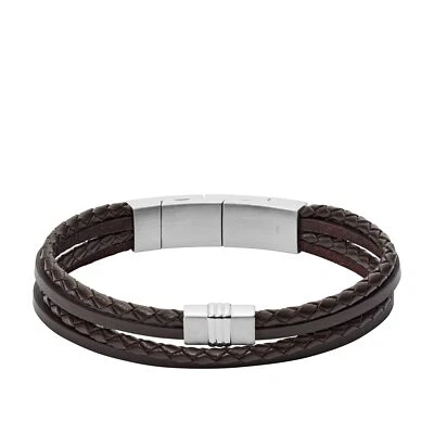 Herren Armband FOSSIL VINTAGE CASUAL JF02934040 Leder Braun - Bild 1 von 2