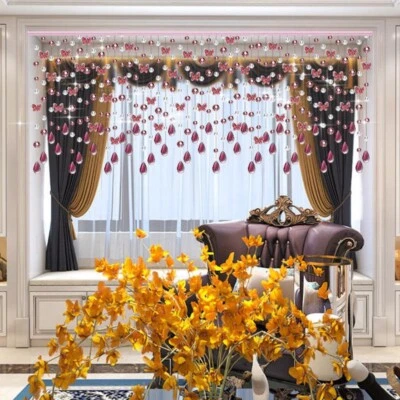 20-25 Cordons Arqué Cristal Rideau Papillon Perlé Tenture Murale Décor Frange - Photo 1/4