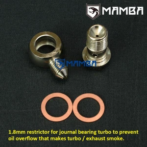 1/4NPS to 4AN Turbo Oil Feed Banjo Bolt Kit (1.8mm Restrictor) - Picture 1 of 3