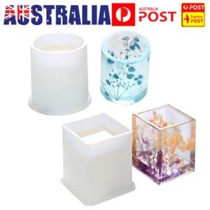 Silicone Mold Resin Epoxy Crystal Crafts Making DIY Brush Pot Pen Holder Mould - Picture 1 of 15